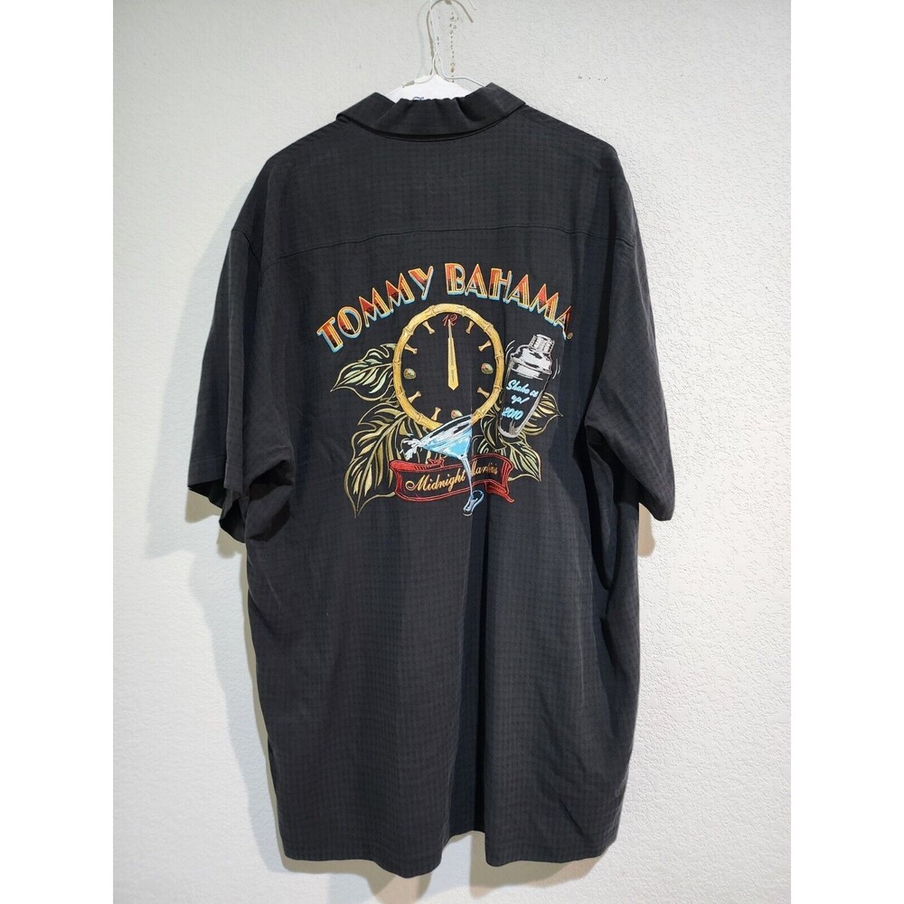 TOMMY BAHAMA 2010 MENS EMBROIDERED MARTINIS SHIRT 100% Silk Shirt Large
